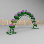 Арка ДАБЛ 220.5.11 (дл.5м), арка цветочная для вертикального озеленения с 11 термо-чашами
