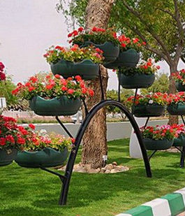 Арка СИНГЛ 220.5.8 (дл.5м), арка цветочная для вертикального озеленения с 8 термо-чашами от производителя: завод городской уличной мебели Lora-Park