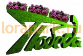 ПОБЕДА 3 цветочная, арт-объект, топиарная фигура из иск. травы с термочашами