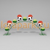 Арка СИНГЛ 6.9 с 4 кашпо Футбольный мяч, цветочница вертикального озеленения с термо-чашами
