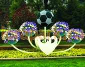 5 ЛЕПЕСТКОВ с футбольным мячом в центре, цветочница вертикального озеленения с термо-чашами