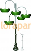 ЛАРГО Фонтан, чугунное основание и стальная цветочница вертикального озеленения