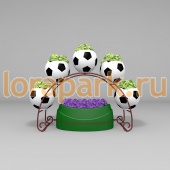 РАДУГА с 5 цветочницами Футбольный мяч, цветочница вертикального озеленения с термо-чашами