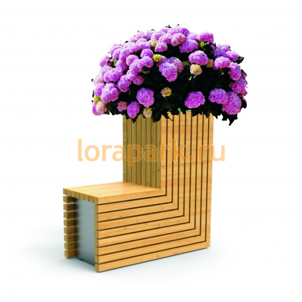 Кашпо ТОРОС вертикальный, цветочница со скамьей от производителя: завод городской уличной мебели Lora-Park