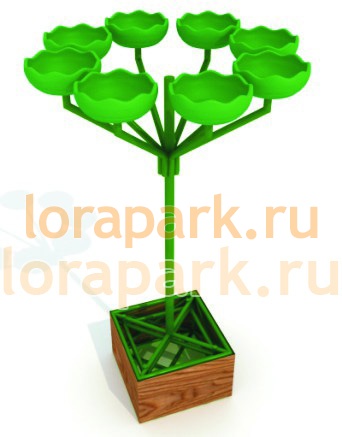 РОМАШКА, конструкция, цветочница вертикального озеленения с термо-чашами от производителя: завод городской уличной мебели Lora-Park