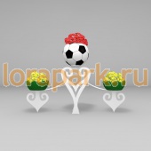 ДЕЛЬМА 1 с 1 кашпо Футбольный мяч в центре, цветочница вертикального озеленения с термо-чашами