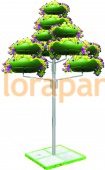 ДЕРЕВО среднее 4B (4 консоли, 2й подвес (вазоны один под другим), без тумбы), цветочница вертикального озеленения с термо-чашами