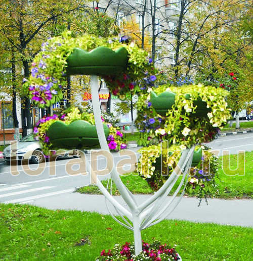 АСТРА, цветочница с термочашами от производителя: завод городской уличной мебели Lora-Park