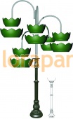 ЛАРГО Фонтан 2яруса, чугунное основание и стальная цветочница вертикального озеленения