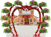 Арка СЕРДЦЕ Замок 12термо-чаш, цветочница в виде арки с термочашами