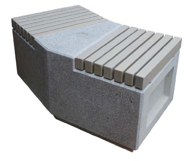 Поворотный модуль ТЕМП, скамья из бетона от производителя: завод городской уличной мебели Lora-Park