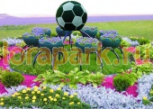 КРАБ 3 с Футбольным мячом из искусственного газона, топиарная фигура вертикального озеленения 