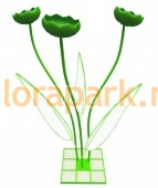 Букет ТРИО 2 (без лепестков, с листьями), цветочница с термо чашами