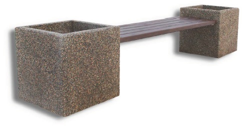 КАРОЛИНА, скамья из бетона от производителя: завод городской уличной мебели Lora-Park