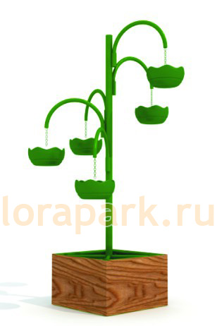 ЛИАНА-5, конструкция, цветочница вертикального озеленения с термо-чашами от производителя: завод городской уличной мебели Lora-Park