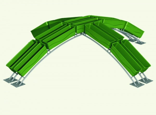 Мостик ВИАДУК Cross двойной, арка цветочная для вертикального озеленения с балконными ящиками от производителя: завод городской уличной мебели Lora-Park