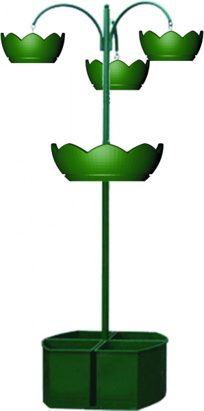 ЛИАНА 3.1 с тумбой в основании, ЦС-04 K, цветочница вертикального озеленения с термо-чашами д.50см
