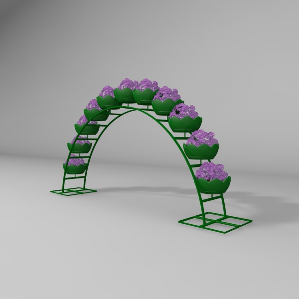 Арка ДАБЛ 220.5.11 (дл.5м), арка цветочная для вертикального озеленения с 11 термо-чашами от производителя: завод городской уличной мебели Lora-Park