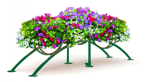 Арка ДАБЛ-мини 70.2.3 (дл.2м), арка цветочная для вертикального озеленения с 3 термо-чашами д.50см