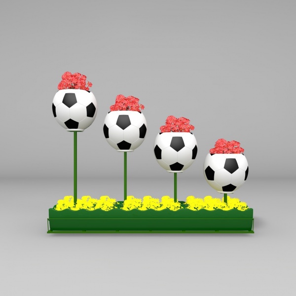 СТУПЕНЬКИ с 4  цветочницами Футбольный мяч, цветочница  от производителя: завод городской уличной мебели Lora-Park