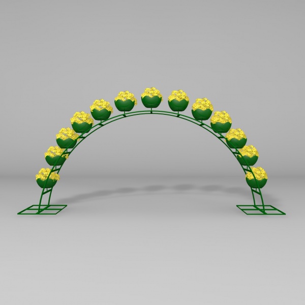 Арка ДАБЛ 260.5.13 (дл.6м), арка цветочная для вертикального озеленения с 13 термо-чашами от производителя: завод городской уличной мебели Lora-Park