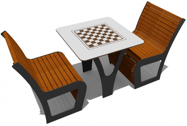 Комплект Шахматы ГРЕТТА 2, стол и скамьи  от производителя: завод городской уличной мебели Lora-Park