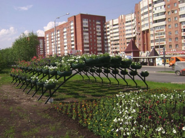Арка СИНГЛ 250.6.13 (дл.6м), арка цветочная для вертикального озеленения с 13 термо-чашами от производителя: завод городской уличной мебели Lora-Park