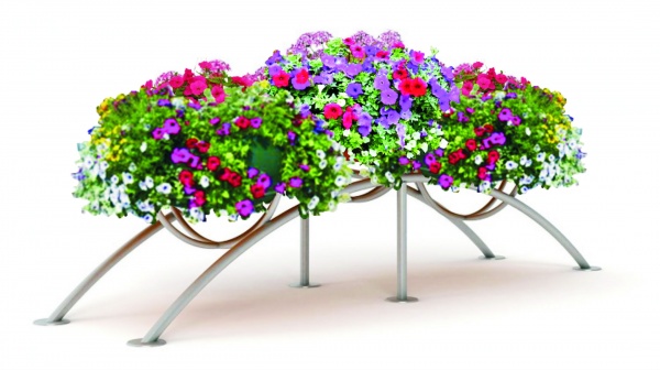 Арка ДАБЛ-мини 70.2.3 (дл.2м), арка цветочная для вертикального озеленения с 3 термо-чашами от производителя: завод городской уличной мебели Lora-Park