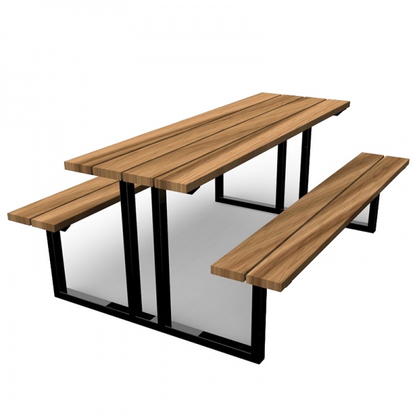 ЛАДОГА 02, комплект мебели: стол и 2 скамьи