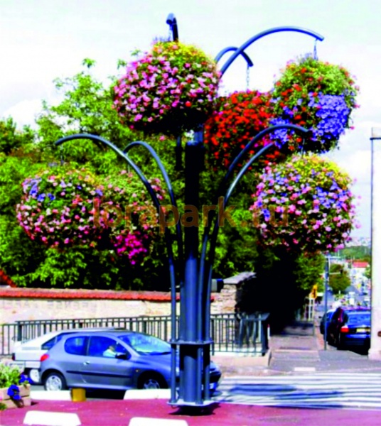 Фонтан КАСКАД 35 (высота 3,5м), цветочница вертикального озеленения с термочашами от производителя: завод городской уличной мебели Lora-Park