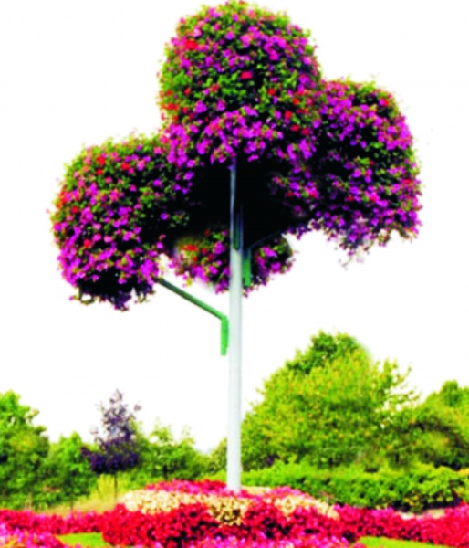 ДЕРЕВО высокое, цветочница вертикального озеленения с термо-чашами  от производителя: завод городской уличной мебели Lora-Park