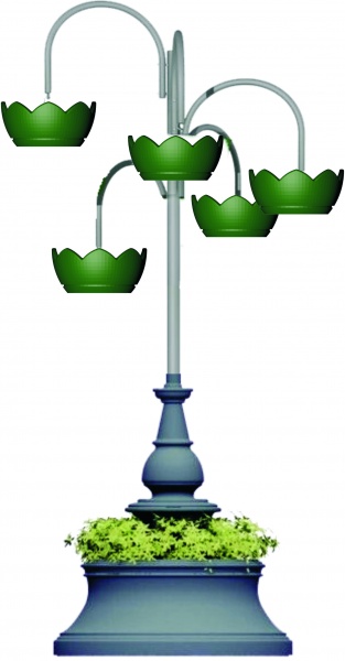 АМПИР Лиана 5.1, конструкция, цветочница вертикального озеленения с термо-чашами д.50см