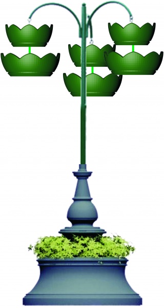 АМПИР Лиана 3.2, цветочница вертикального озеленения с термо-чашами д.50, 60см