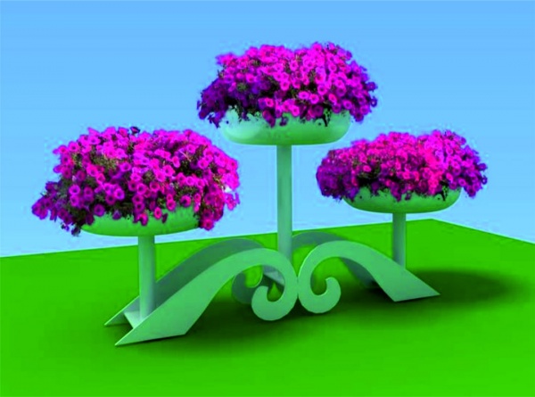 ДИОРА 3, цветочница вертикального озеленения с термо-чашами  от производителя: завод городской уличной мебели Lora-Park
