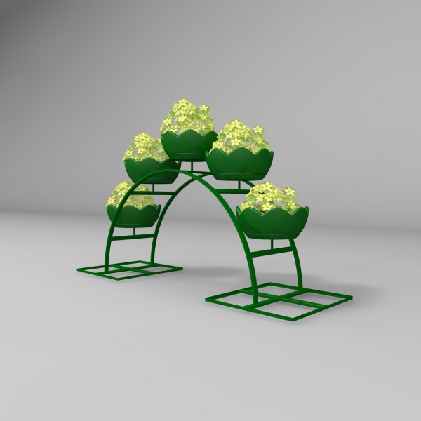 ДАБЛ 140.3.5 (дл.3м), арка цветочная для вертикального озеленения с 5 термо-чашами от производителя: завод городской уличной мебели Lora-Park