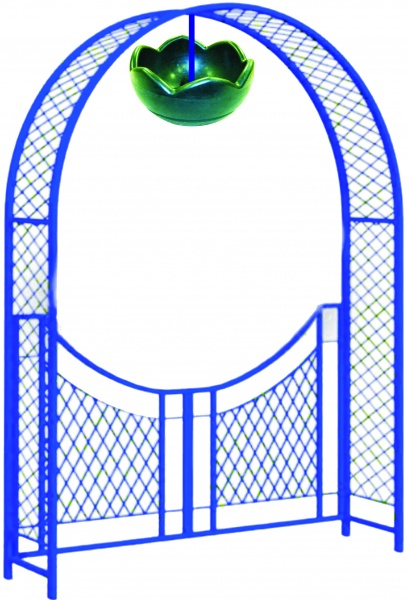 Пергола А2 c воротами с 1 подвесной термо-чашей, пергола, арка для вертикального озеленения  от производителя: завод городской уличной мебели Lora-Park