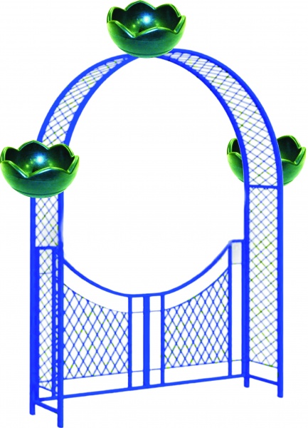 Пергола А2 c воротами с 3 термо-чашами, пергола, арка для вертикального озеленения  от производителя: завод городской уличной мебели Lora-Park