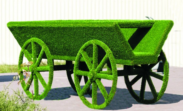 ТЕЛЕГА 1, топиарная фигура с искусственным озеленением от производителя: завод городской уличной мебели Lora-Park