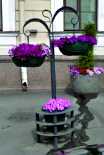 ЛИАНА мобильная, цветочница вертикального озеленения с термо-чашами 50см от производителя: завод городской уличной мебели Lora-Park