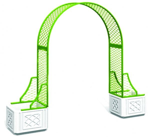 Пергола А1 с бетонными цветочницами, пергола, арка для вертикального озеленения  от производителя: завод городской уличной мебели Lora-Park