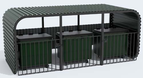 ПОРТО МК с крышей и воротами, контейнерная площадка  от производителя: завод городской уличной мебели Lora-Park